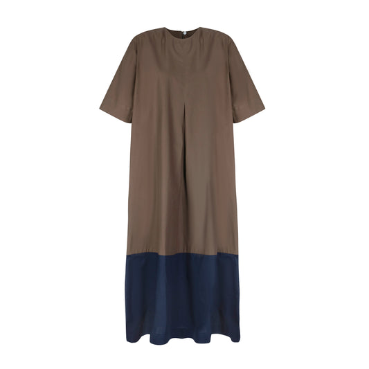 Rene Dress- Olive x Navy Cotton